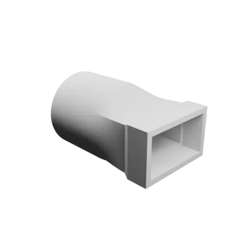 Round-to-Rectangular Tube Adapter STL file ⌀30.5 mm to 27×15 mm, thickness 2 mm