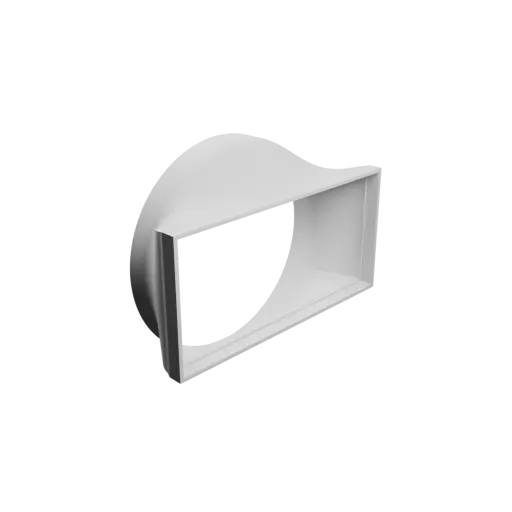 Round-to-Rectangular Tube Adapter STL 3D file ⌀124 mm to 145×69.5 mm, thickness 2 mm + offset
