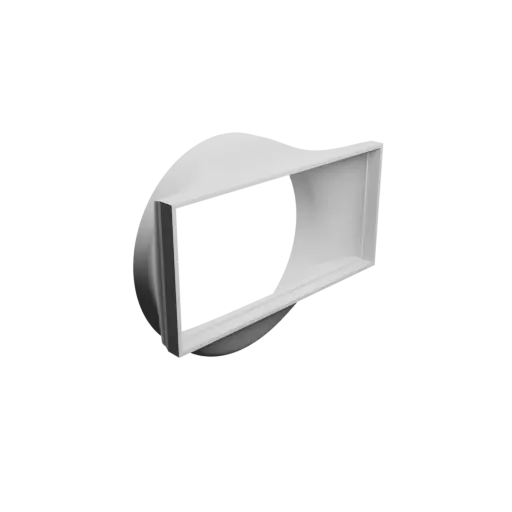 Round-to-Rectangular Tube Adapter STL 3D file ⌀124 mm to 145×69.5 mm, thickness 2 mm + offset