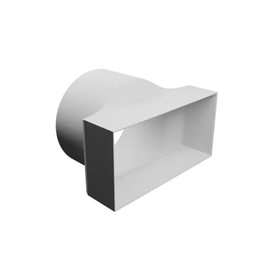 Round-to-Rectangular Tube Adapter STL 3D file ⌀150 mm to 198×98 mm, thickness 2 mm
