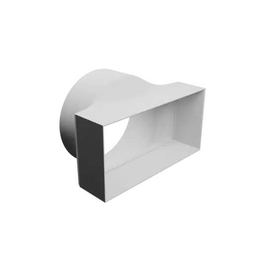 Round-to-Rectangular Tube Adapter STL 3D file ⌀150 mm to 198×98 mm, thickness 2 mm