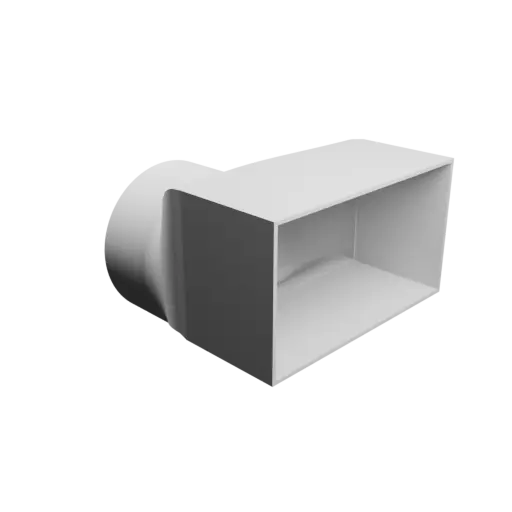 Round-to-Rectangular Tube Adapter STL 3D file ⌀100 mm to 135×75 mm, thickness 2 mm + offset