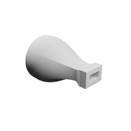 Round-to-Rectangular Tube Adapter STL file ⌀35 mm to 10×5 mm, thickness 3 mm