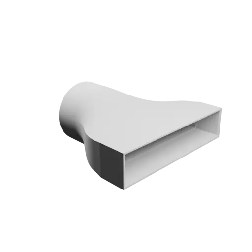Round-to-Rectangular Tube Adapter STL file ⌀75 mm to 150×30 mm, thickness 3 mm + offset