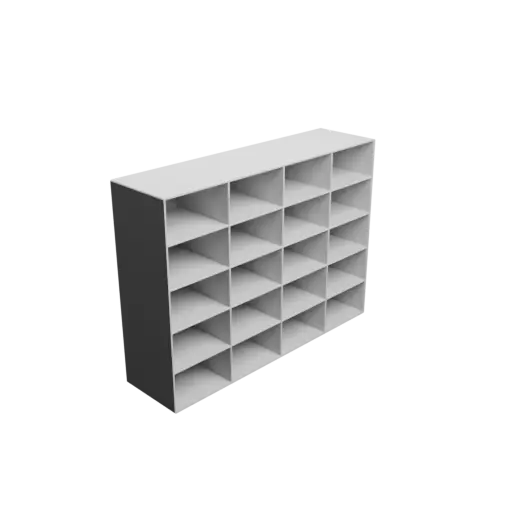 Small parts organizer with 20 drawers 70×40×75 mm STL file, thickness: 2 mm