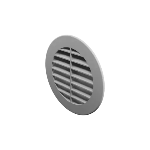 Round air vent STL file ∅ 123 mm, slat angle: 45° with central reinforcement