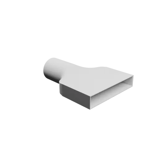 Round-to-Rectangular Tube Adapter STL file ⌀76 mm to 180×30 mm, thickness 3 mm + offset