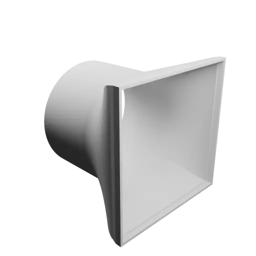 Round-to-Rectangular Tube Adapter STL 3D file ⌀95 mm to 110×110 mm, thickness 2 mm