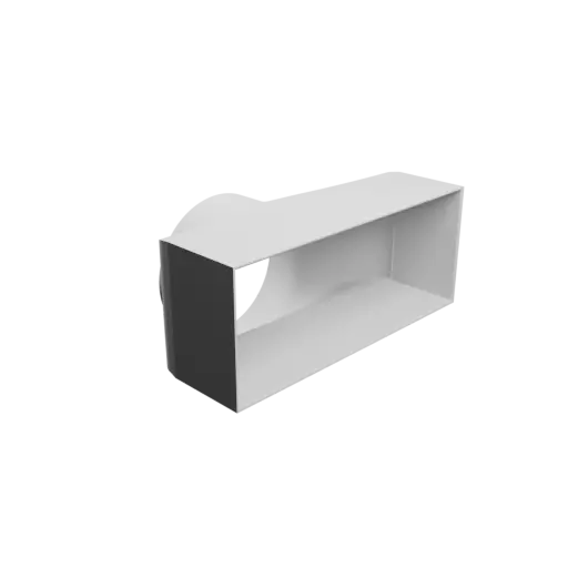 Round-to-Rectangular Tube Adapter STL file ⌀160 mm to 300×120 mm, thickness 3 mm + offset