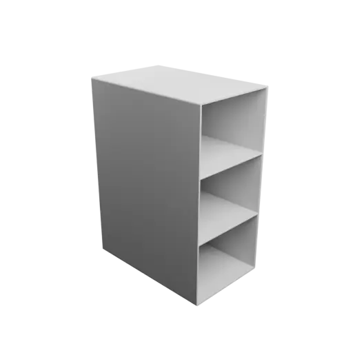 Small parts organizer with 3 drawers 90×65×150 mm STL 3D file, thickness: 2 mm