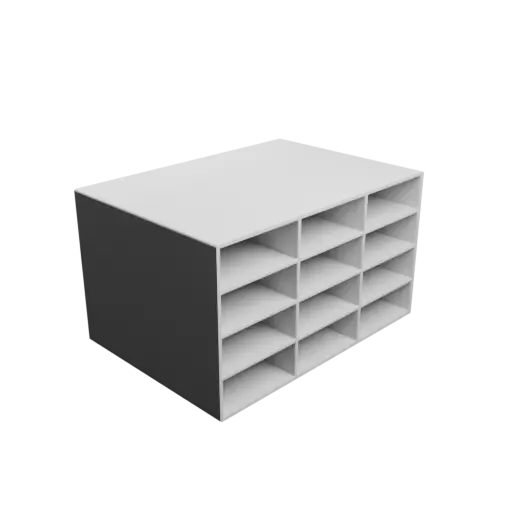 Small parts organizer with 12 drawers 65×25×150 mm STL file, thickness: 3 mm