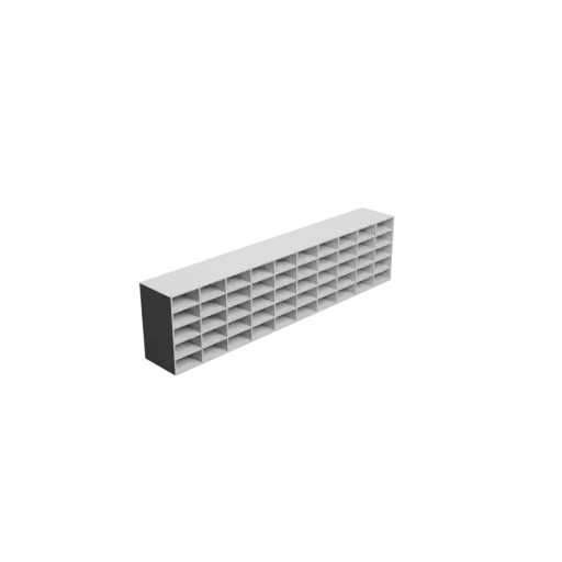 Small parts organizer with 50 drawers 65×30×100 mm STL 3D file, thickness: 3 mm