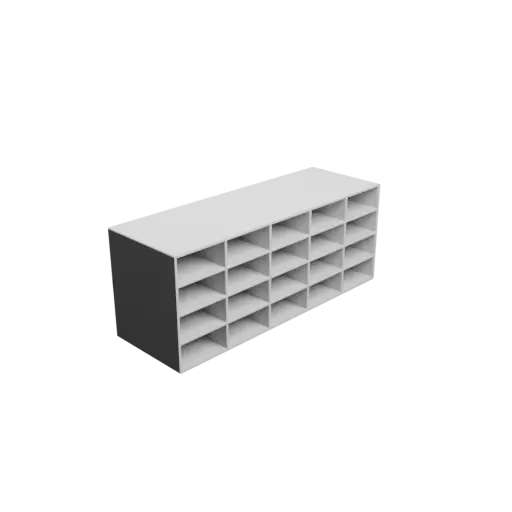 Small parts organizer with 20 drawers 55×25×100 mm STL file, thickness: 3 mm