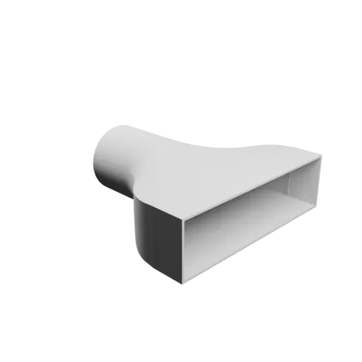 Round-to-Rectangular Tube Adapter STL 3D file ⌀112 mm to 290×80 mm, thickness 3 mm