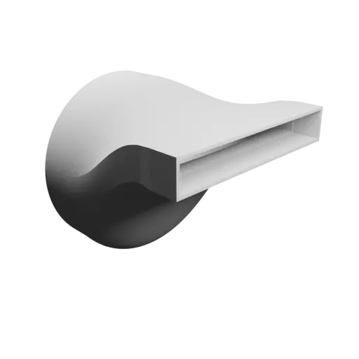 Round-to-Rectangular Tube Adapter STL 3D file ⌀200 mm to 200×30 mm, thickness 3 mm + offset
