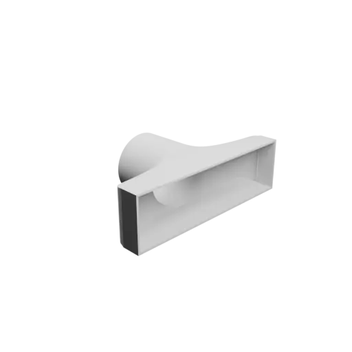 Round-to-Rectangular Tube Adapter STL file ⌀102 mm to 290×80 mm, thickness 3 mm
