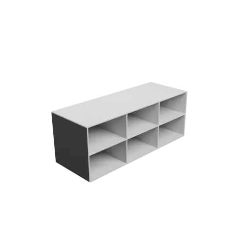 Small parts organizer with 6 drawers 67×37×76 mm STL 3D file, thickness: 2 mm