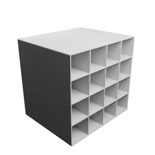 Small parts organizer with 16 drawers 40×40×150 mm STL file, thickness: 2 mm