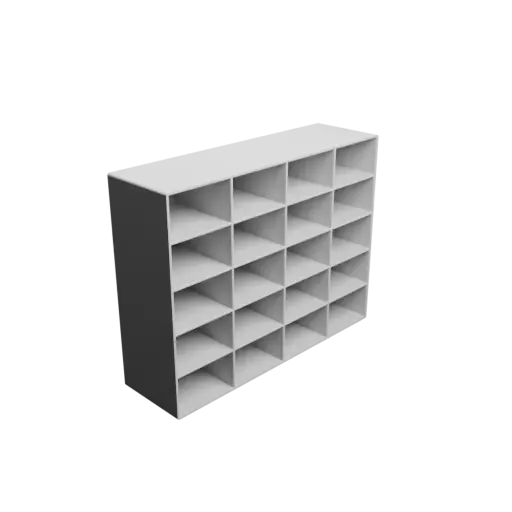 Small parts organizer with 20 drawers 50×30×60 mm STL 3D file, thickness: 2 mm
