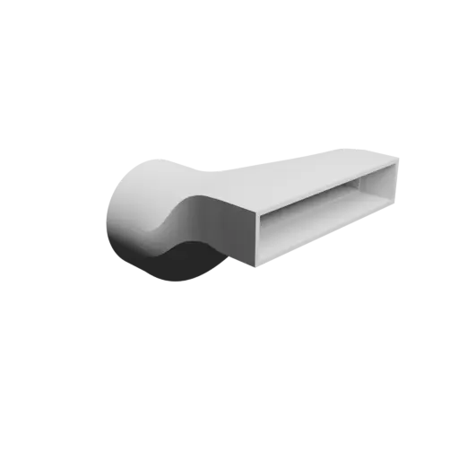 Round-to-Rectangular Tube Adapter STL file ⌀100 mm to 150×30 mm, thickness 3 mm + offset