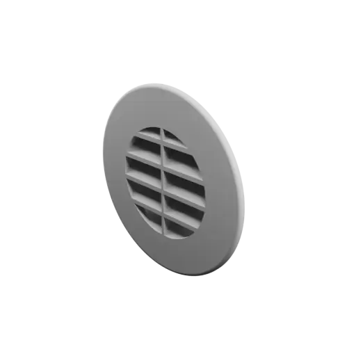 Round air vent STL file ∅ 71 mm, slat angle: 45° with central reinforcement