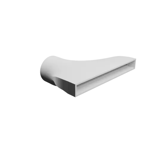 Round-to-Rectangular Tube Adapter STL file ⌀76 mm to 200×20 mm, thickness 3 mm + offset