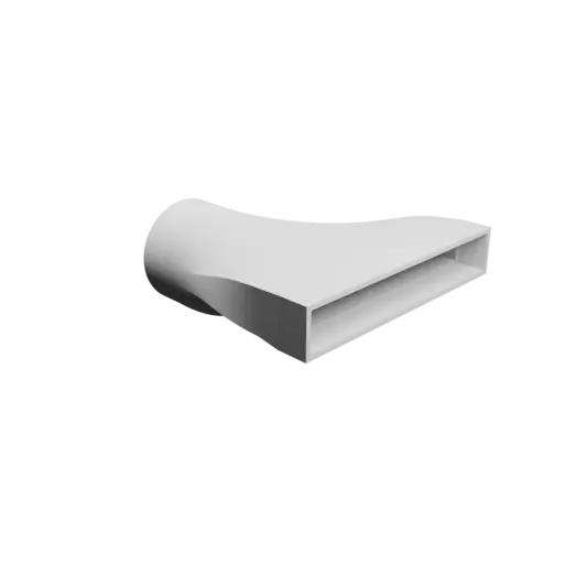 Round-to-Rectangular Tube Adapter STL 3D file ⌀76 mm to 160×25 mm, thickness 3 mm + offset