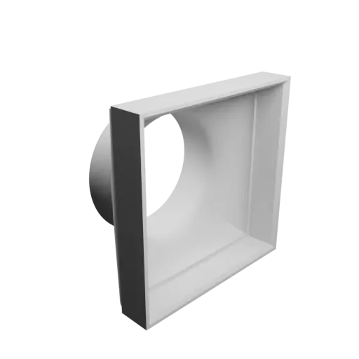 Round-to-Rectangular Tube Adapter STL file ⌀63 mm to 80×80 mm, thickness 3 mm