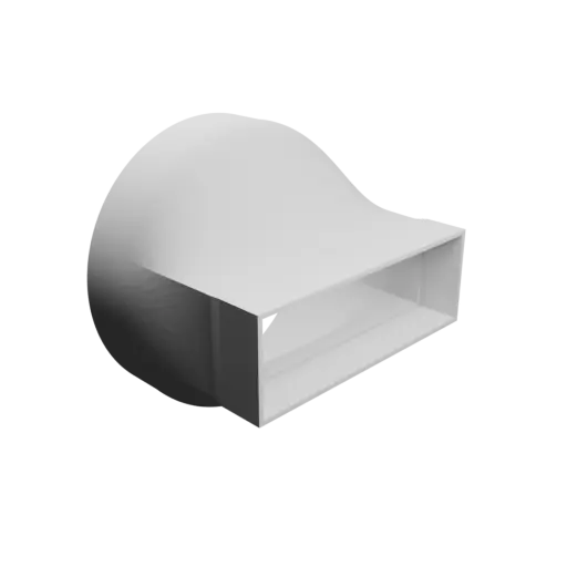 Round-to-Rectangular Tube Adapter STL 3D file ⌀200 mm to 180×60 mm, thickness 3 mm