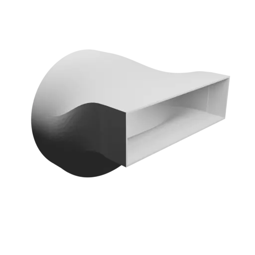 Round-to-Rectangular Tube Adapter STL file ⌀200 mm to 200×60 mm, thickness 2 mm + offset