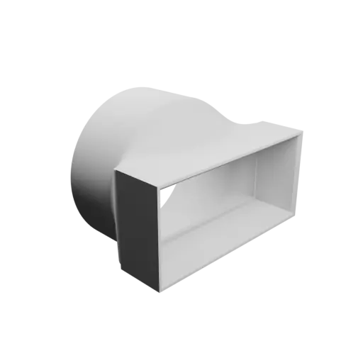 Round-to-Rectangular Tube Adapter STL file ⌀100 mm to 112.5×50.8 mm, thickness 3 mm