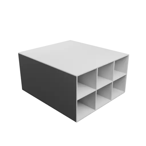 Small parts organizer with 6 drawers 40×35×150 mm STL file, thickness: 2 mm