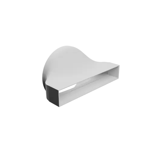 Round-to-Rectangular Tube Adapter STL 3D file ⌀206 mm to 300×50 mm, thickness 3 mm