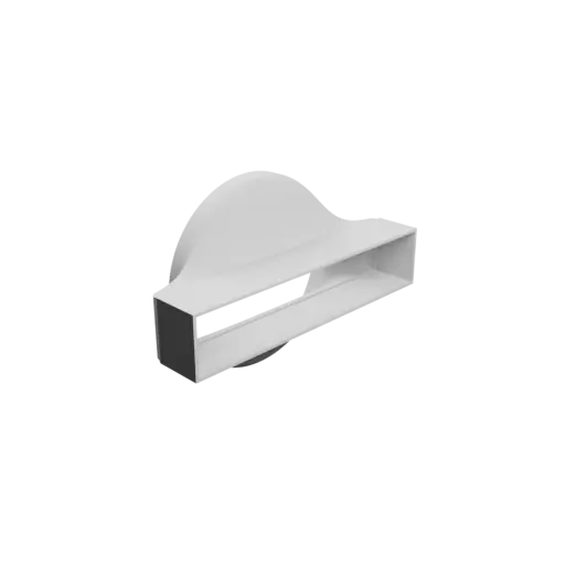 Round-to-Rectangular Tube Adapter STL 3D file ⌀206 mm to 300×58 mm, thickness 3 mm