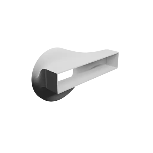 Round-to-Rectangular Tube Adapter STL file ⌀204 mm to 300×60 mm, thickness 3 mm + offset