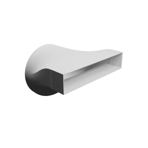 Round-to-Rectangular Tube Adapter STL file ⌀206 mm to 300×60 mm, thickness 3 mm + offset