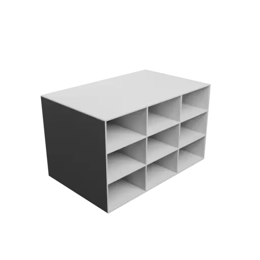 Small parts organizer with 9 drawers 60×35×120 mm STL 3D file, thickness: 2 mm