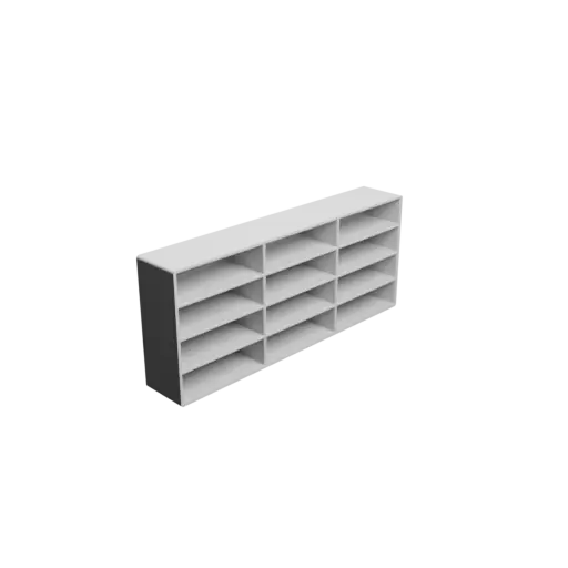 Small parts organizer with 12 drawers 56×15×26 mm STL file, thickness: 2 mm