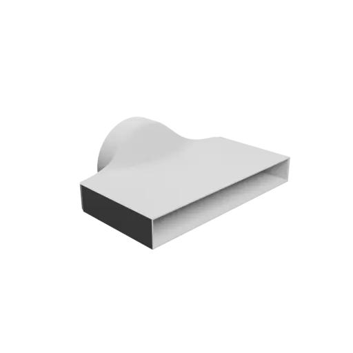 Round-to-Rectangular Tube Adapter STL 3D file ⌀100 mm to 200×25 mm, thickness 2 mm