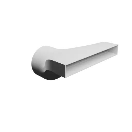 Round-to-Rectangular Tube Adapter STL file ⌀100 mm to 200×25 mm, thickness 2 mm + offset