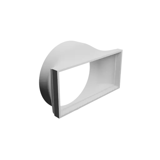 Round-to-Rectangular Tube Adapter STL 3D file ⌀126 mm to 145×69.5 mm, thickness 3 mm + offset
