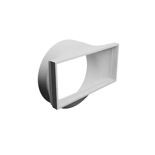 Round-to-Rectangular Tube Adapter STL file ⌀126.0 mm to 145.0×69.5 mm, thickness 3 mm + offset
