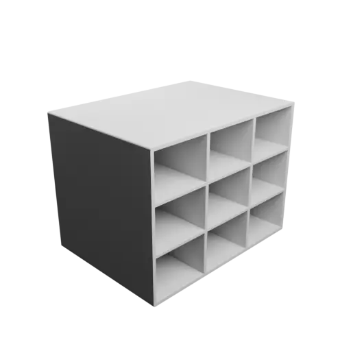 Small parts organizer with 9 drawers 60×45×150 mm STL 3D file, thickness: 4 mm