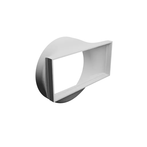 Round-to-Rectangular Tube Adapter STL 3D file ⌀124 mm to 141.0×65.5 mm, thickness 2 mm + offset