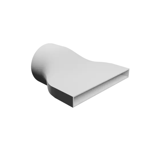 Round-to-Rectangular Tube Adapter STL 3D file ⌀115 mm to 196×20 mm, thickness 2 mm