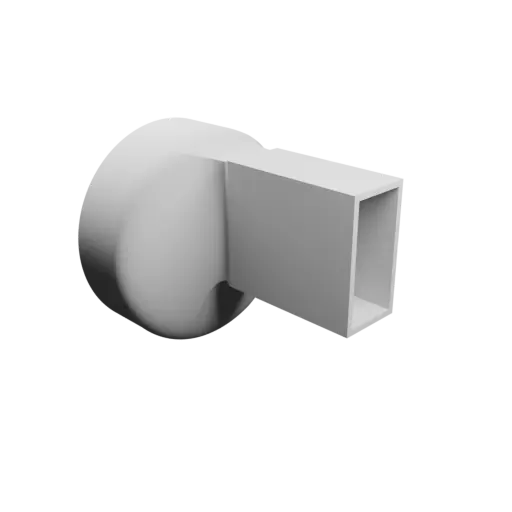 Round-to-Rectangular Tube Adapter STL 3D file ⌀126 mm to 30×63.5 mm, thickness 3 mm + offset