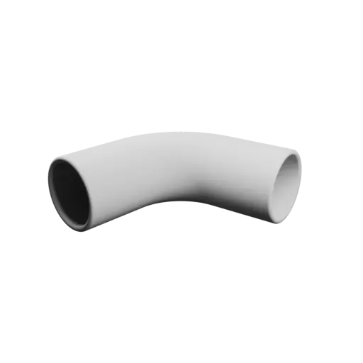 Pipe elbow STL 3D file 80° ⌀OD: 48.3 mm ⌀ID: 40.9 mm thickness: 3.7 mm