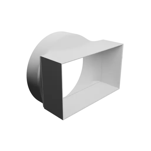 Round-to-Rectangular Tube Adapter STL 3D file ⌀250 mm to 250×150 mm, thickness 3 mm + offset
