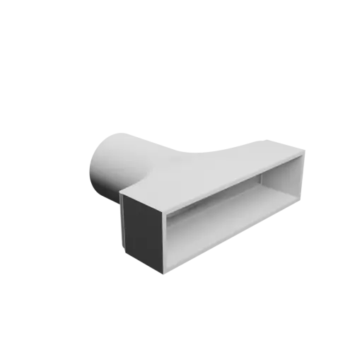 Round-to-Rectangular Tube Adapter STL file ⌀76.2 mm to 200×50.8 mm, thickness 4 mm + offset
