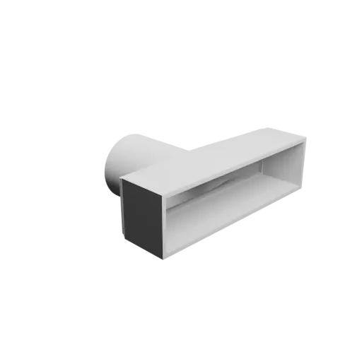 Round-to-Rectangular Tube Adapter STL file ⌀76.2 mm to 200×50.8 mm, thickness 4 mm + offset